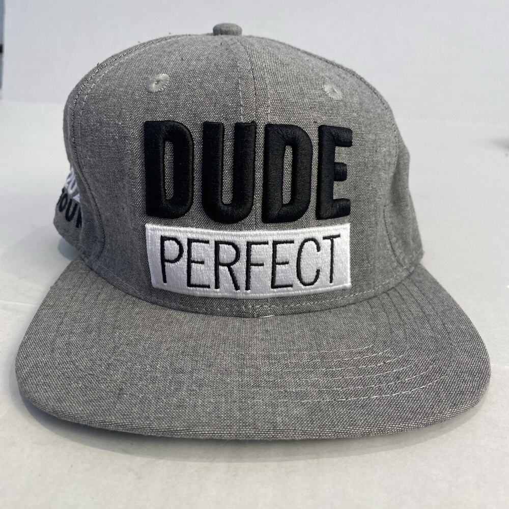 Dude Perfect Hat 2021 Tour Grey Adjustable Snapback Men's Cap